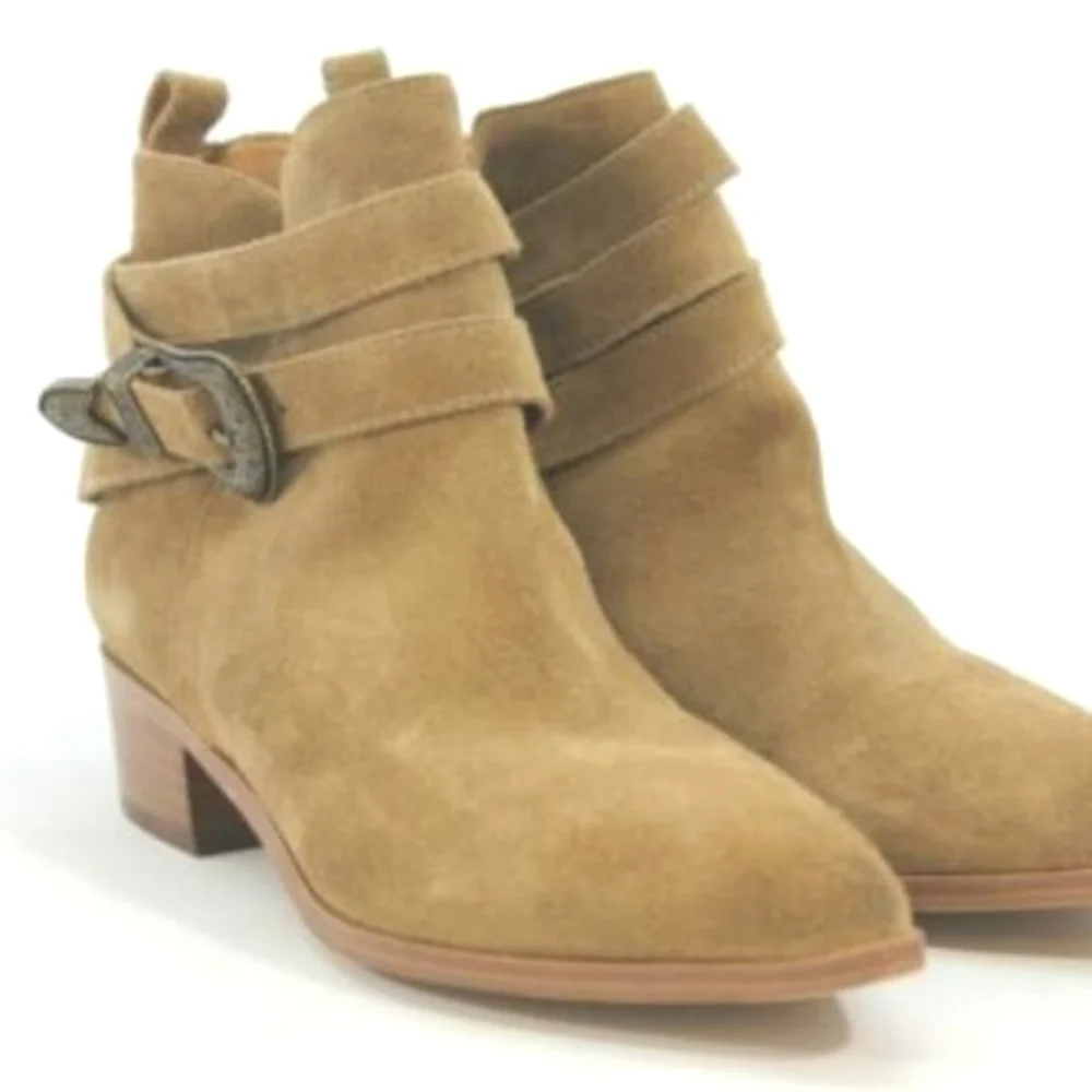 MARC FISHER LTD ML YANDI WOMENS LEATHER EMBELLISHED ANKLE BOOTS 8.5